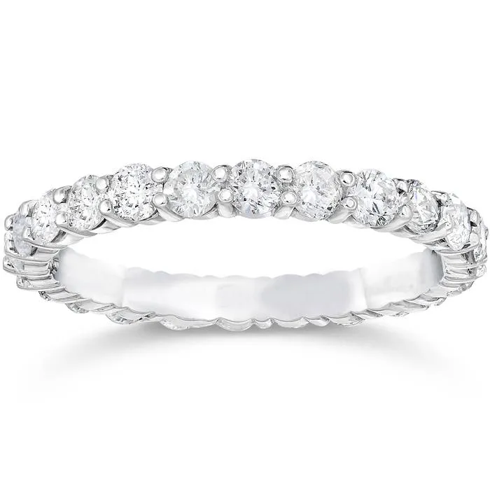 1 1/2ct Prong Diamond Eternity Ring 14K White Gold