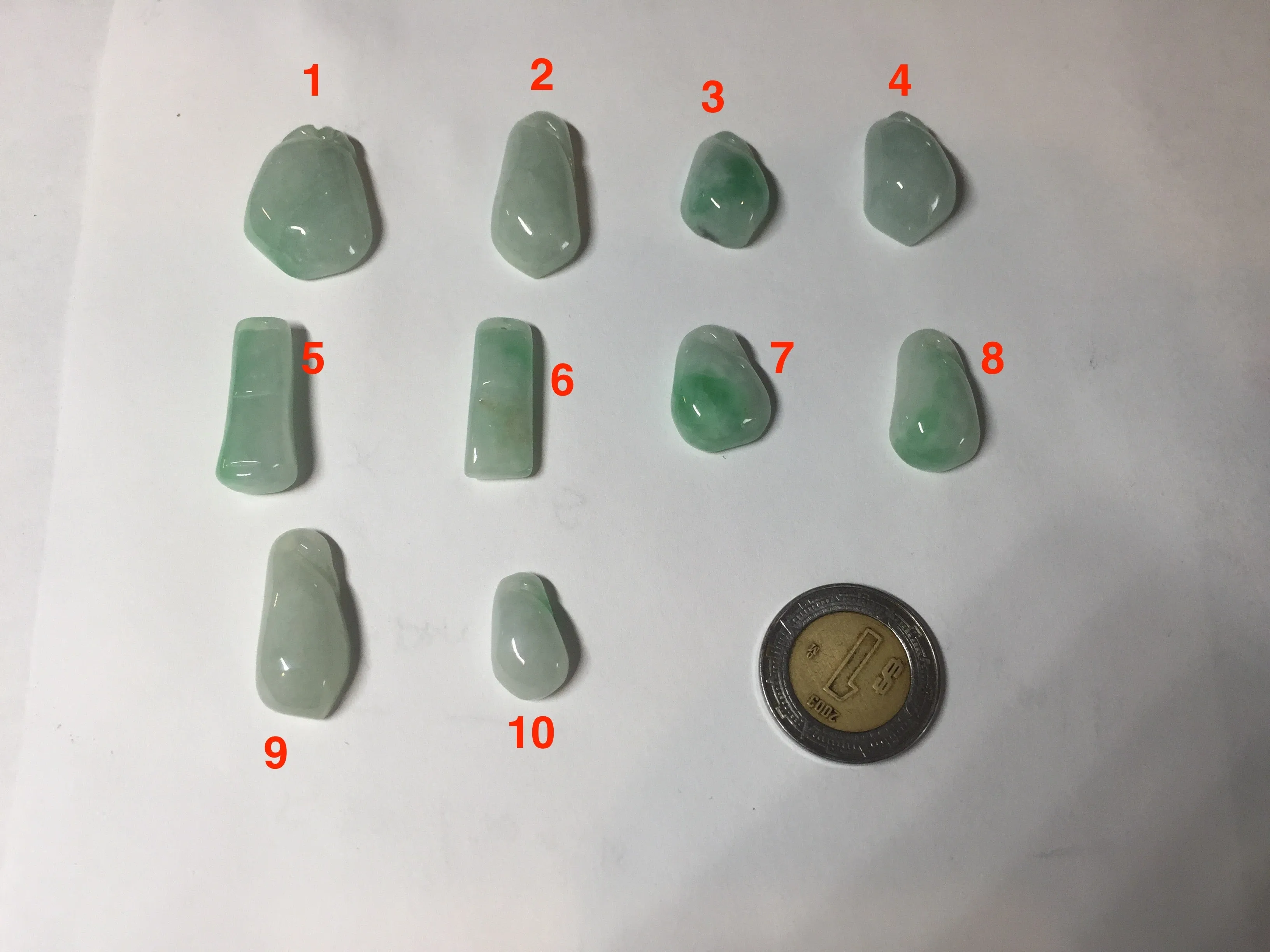 100% Natural type A icy watery sunny green jadeite Jade bamboo/blessing melon pendant BM56