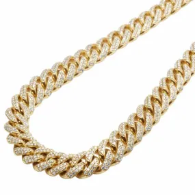 11MM 10K Solid Gold Diamond Cuban Chain