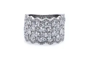 14k White 3.87cttw Round Diamond Cocktail Ring