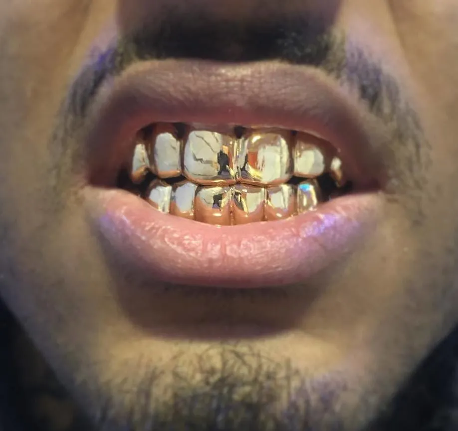 18K Gold Plated Grillz Set