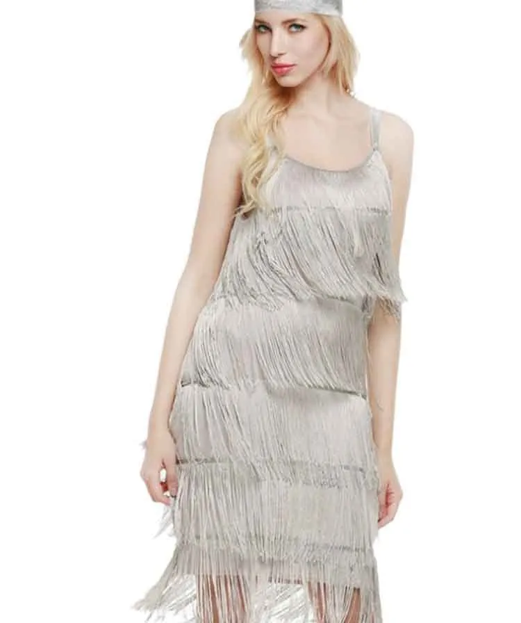 1920s Inspired Flapper Midi Dress