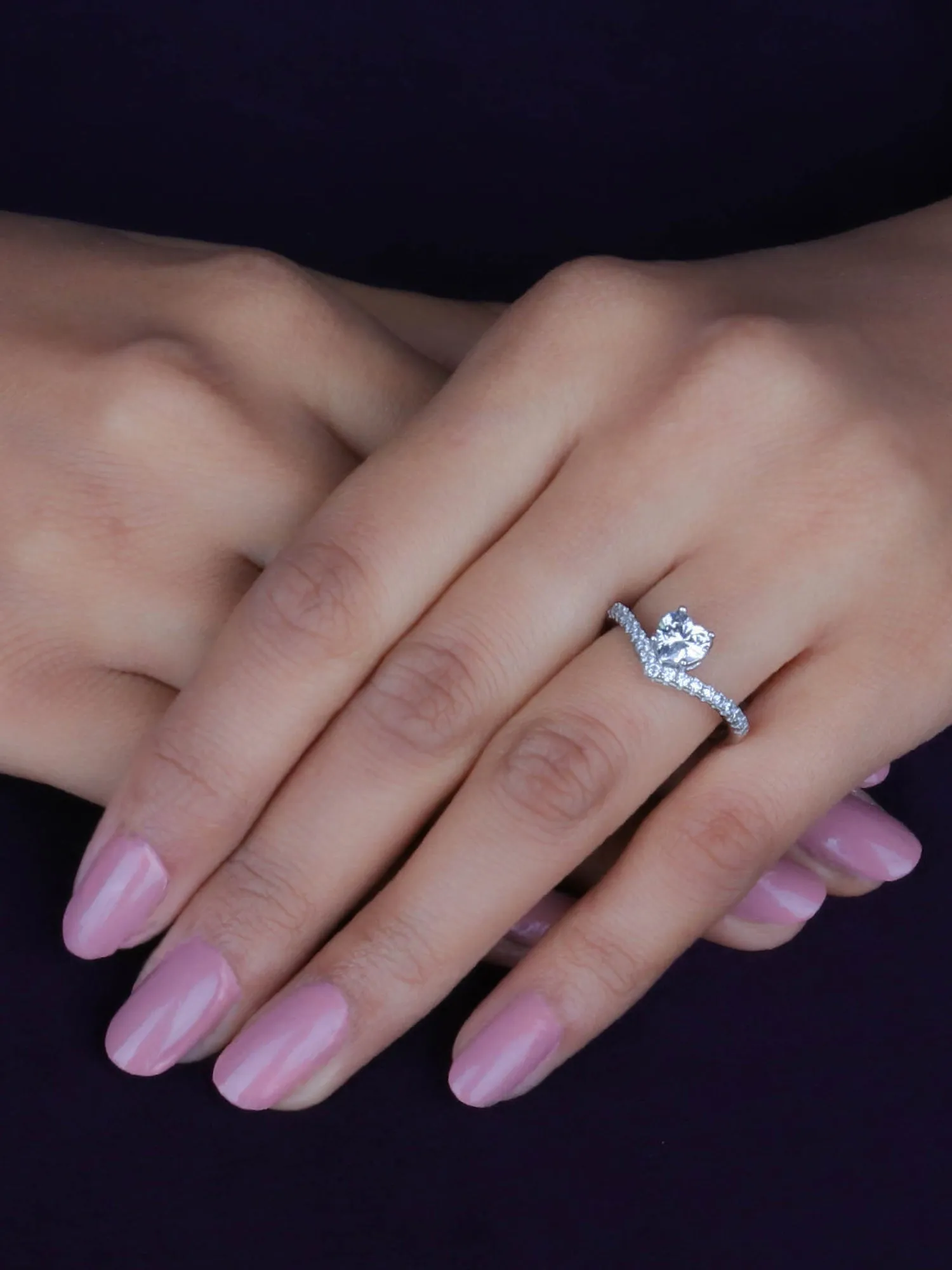 2 Carat Solitaire Heart Ring In Silver