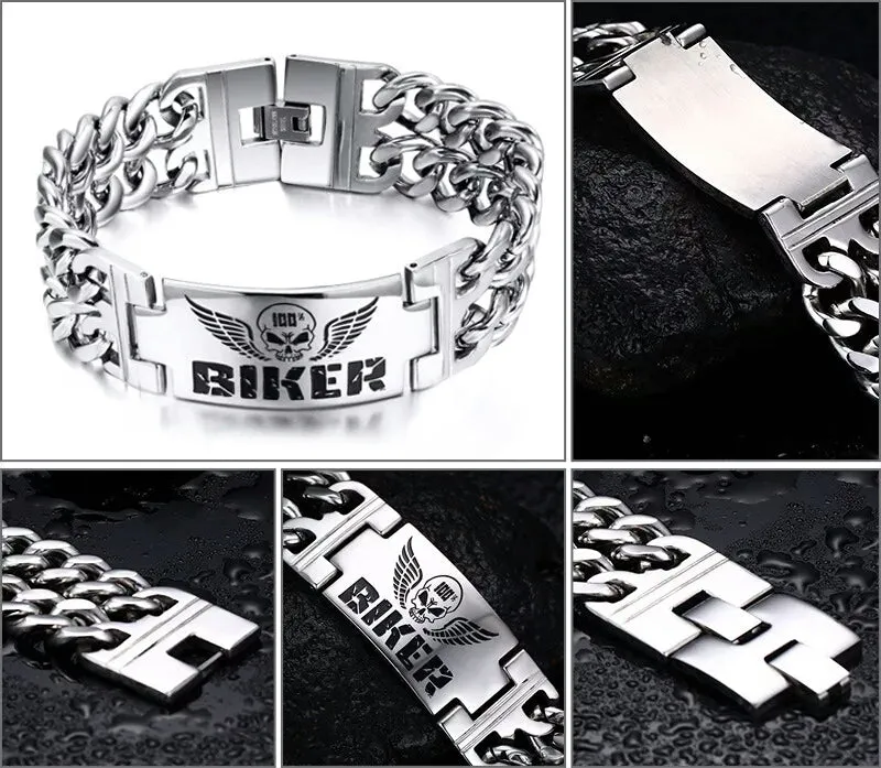 20mm Stainless Steel 100% Biker Bracelet