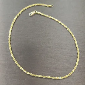 22k / 916 Gold Solid Rope Anklet