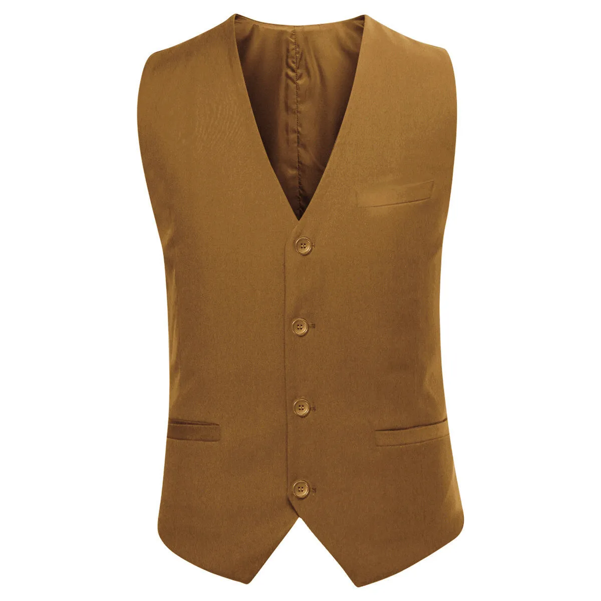 3-Piece One Button Formal Suit Light Coffee Suit