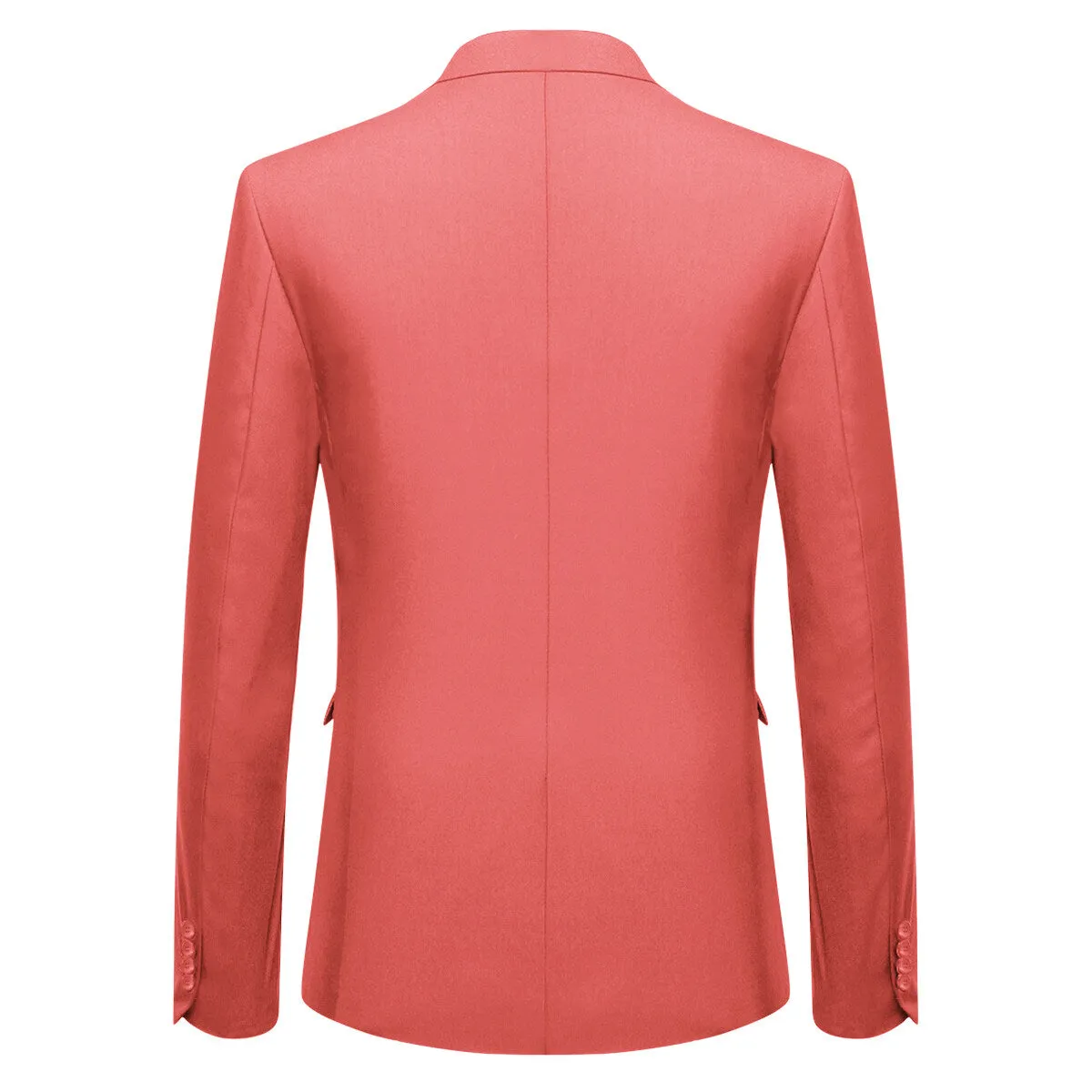 3-Piece Slim Fit One Button Fashion Rose Red Suit