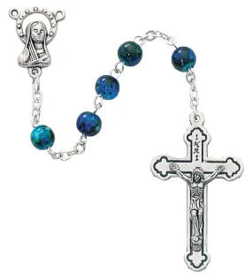 6mm Blue Crystal Rosary