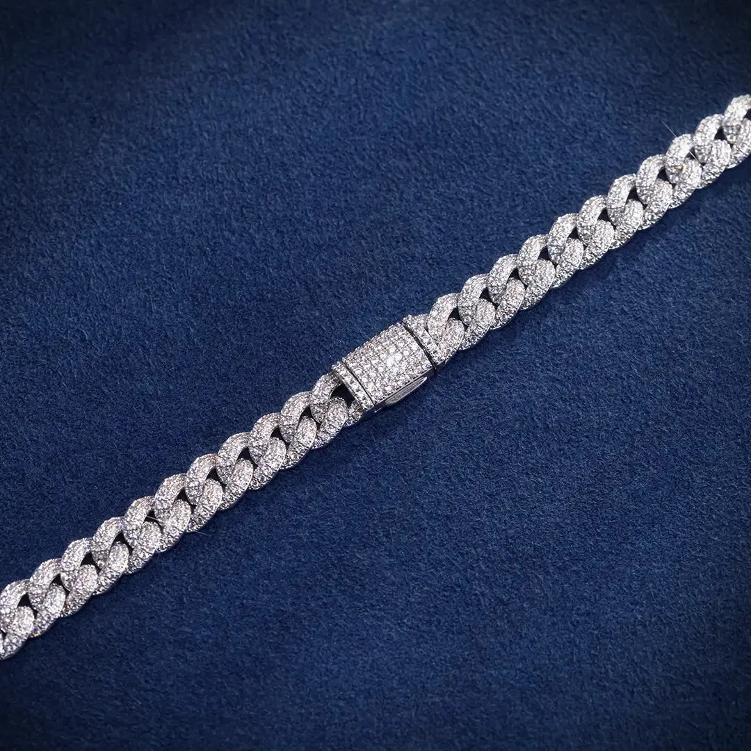 8MM Cuban Link Chain White Gold