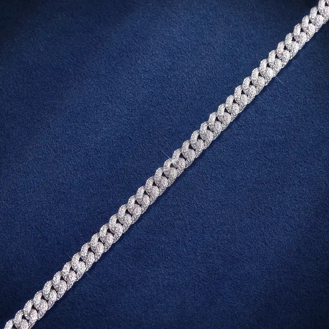 8MM Cuban Link Chain White Gold