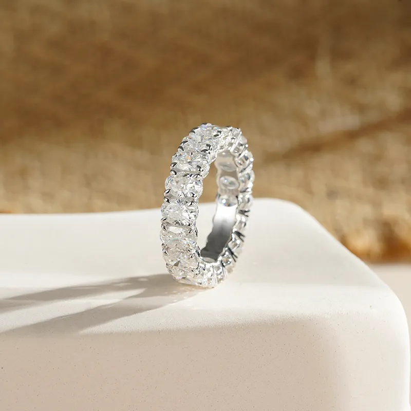 9 CT. Moissanite Oval Cut Eternity Band