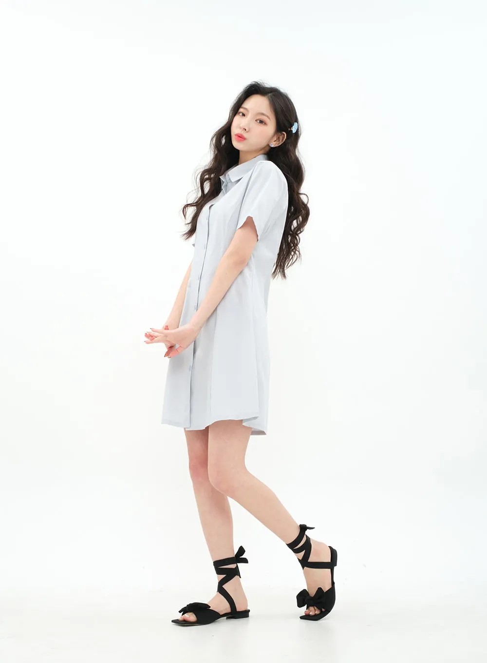 A-line Mini Shirt Dress BA11