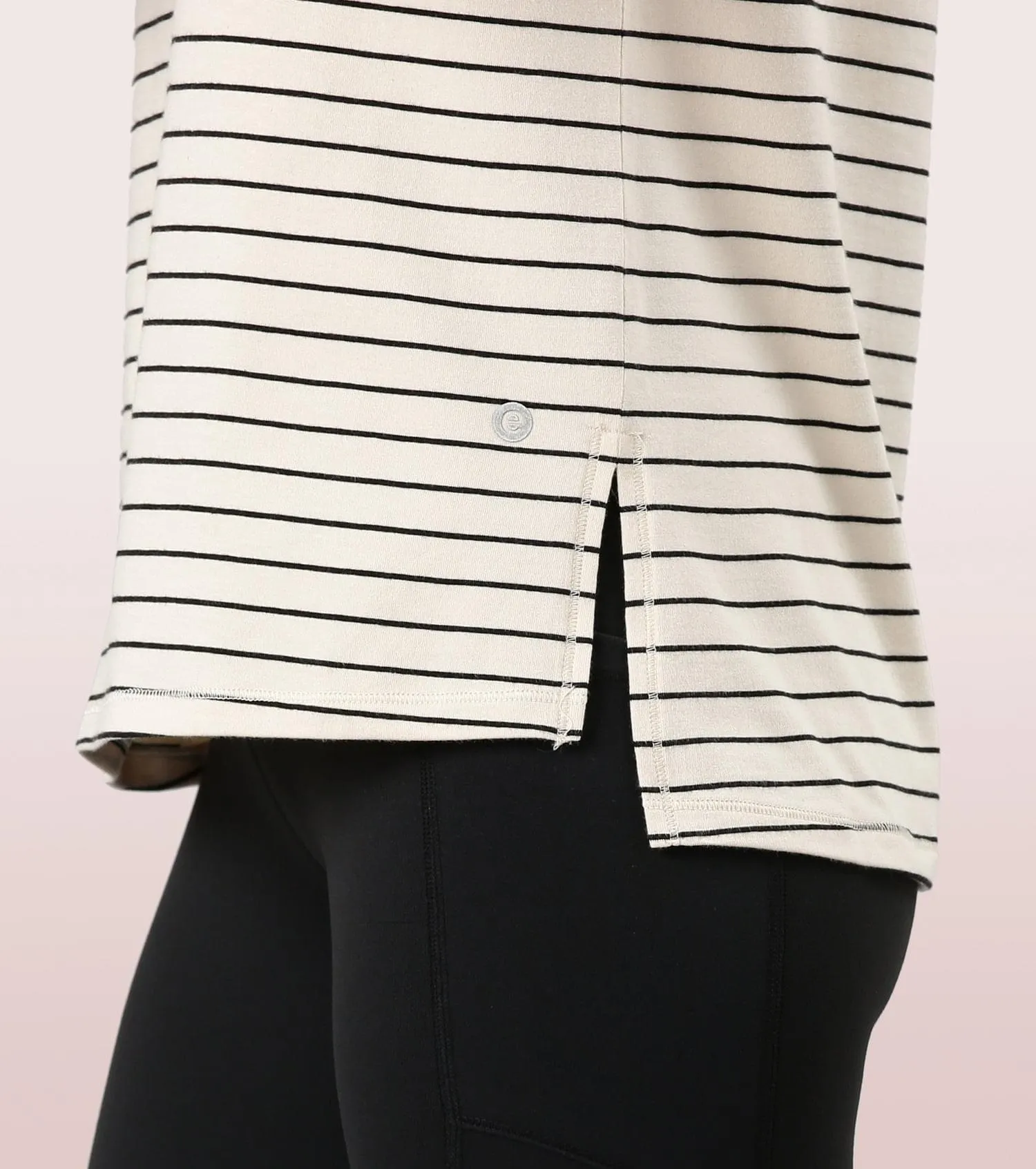 Active Cotton Tee -Stripes | Yarn Dyed Stripe Short Sleeve Anti-Odour Cotton Tee With Graphic