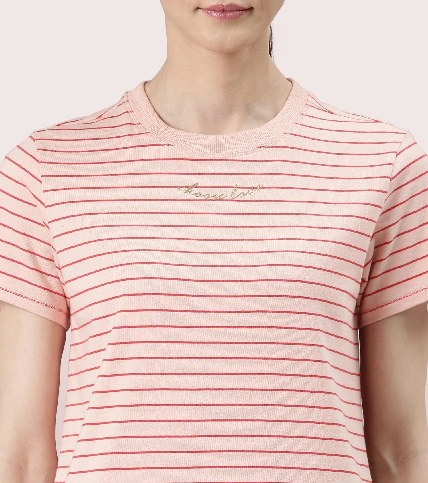 Active Cotton Tee -Stripes | Yarn Dyed Stripe Short Sleeve Anti-Odour Cotton Tee With Graphic