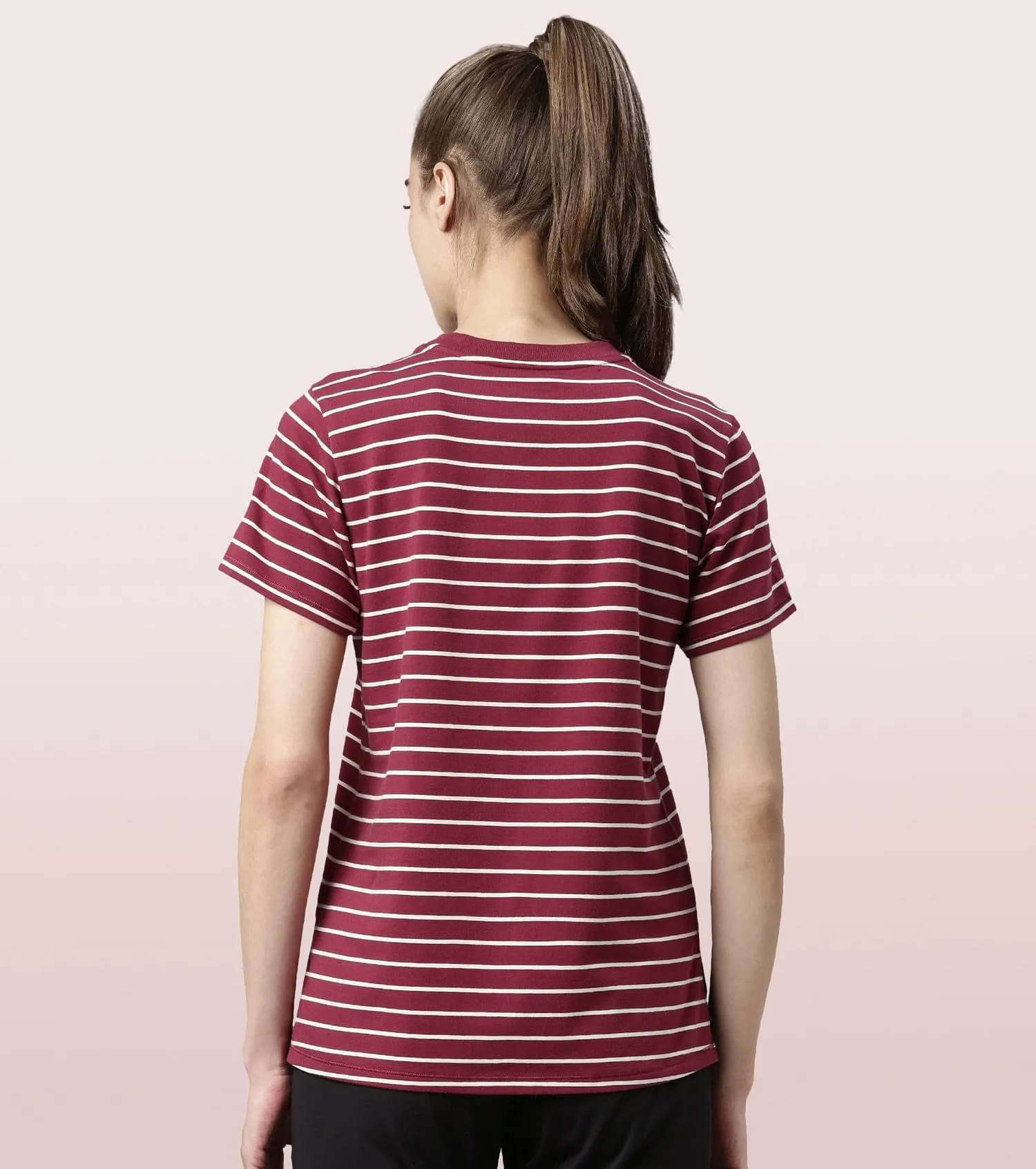 Active Cotton Tee -Stripes | Yarn Dyed Stripe Short Sleeve Anti-Odour Cotton Tee With Graphic