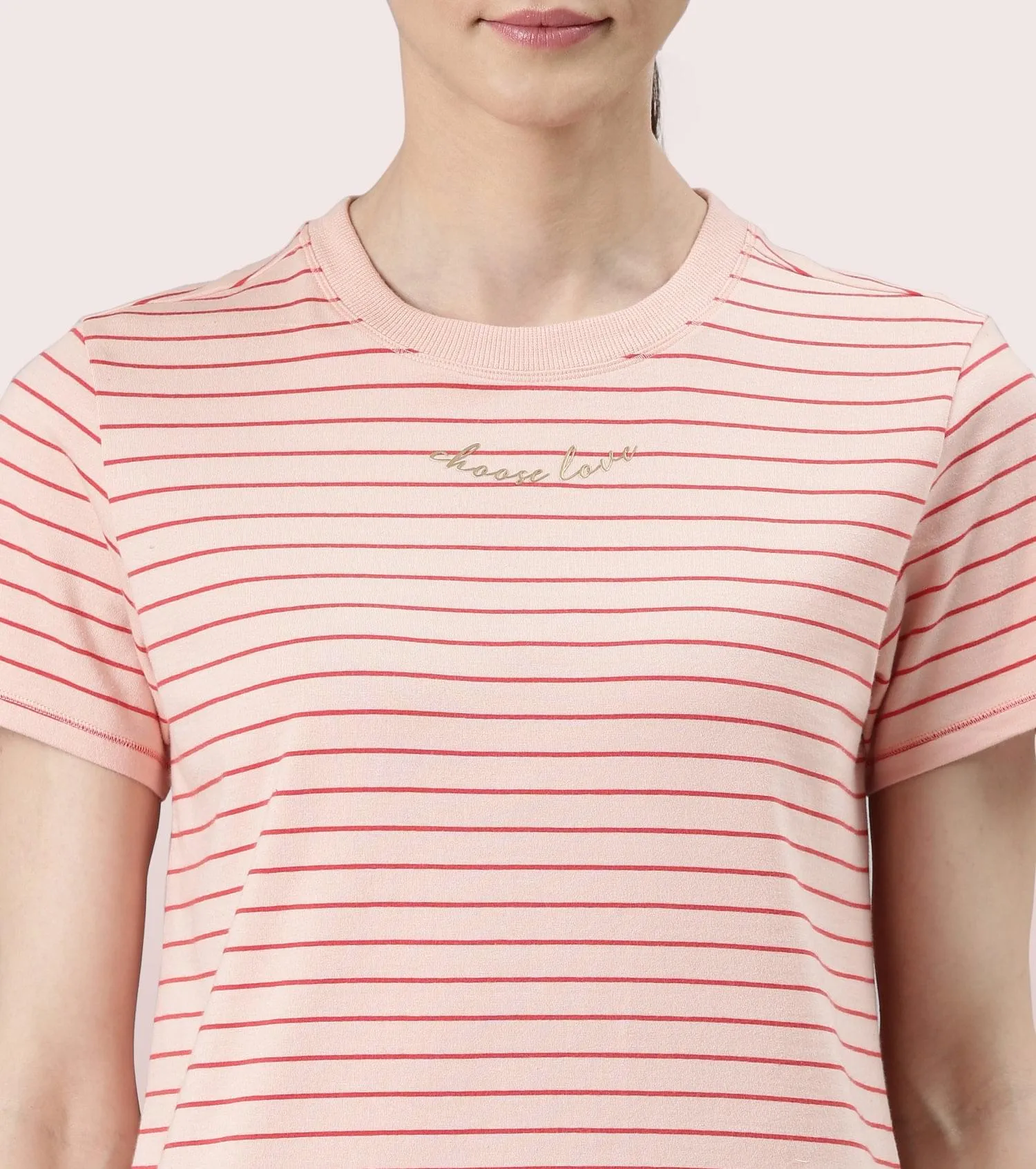 Active Cotton Tee -Stripes | Yarn Dyed Stripe Short Sleeve Anti-Odour Cotton Tee With Graphic