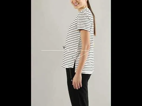 Active Cotton Tee -Stripes | Yarn Dyed Stripe Short Sleeve Anti-Odour Cotton Tee With Graphic