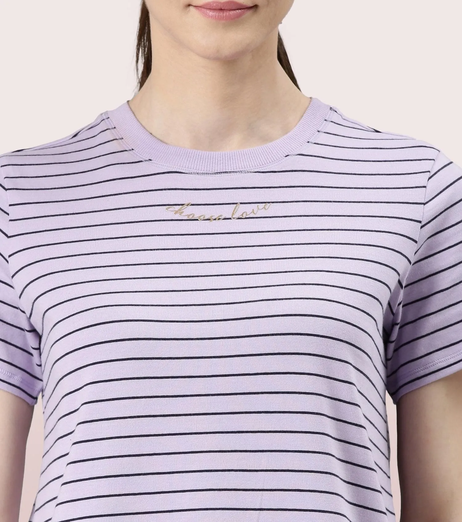 Active Cotton Tee -Stripes | Yarn Dyed Stripe Short Sleeve Anti-Odour Cotton Tee With Graphic