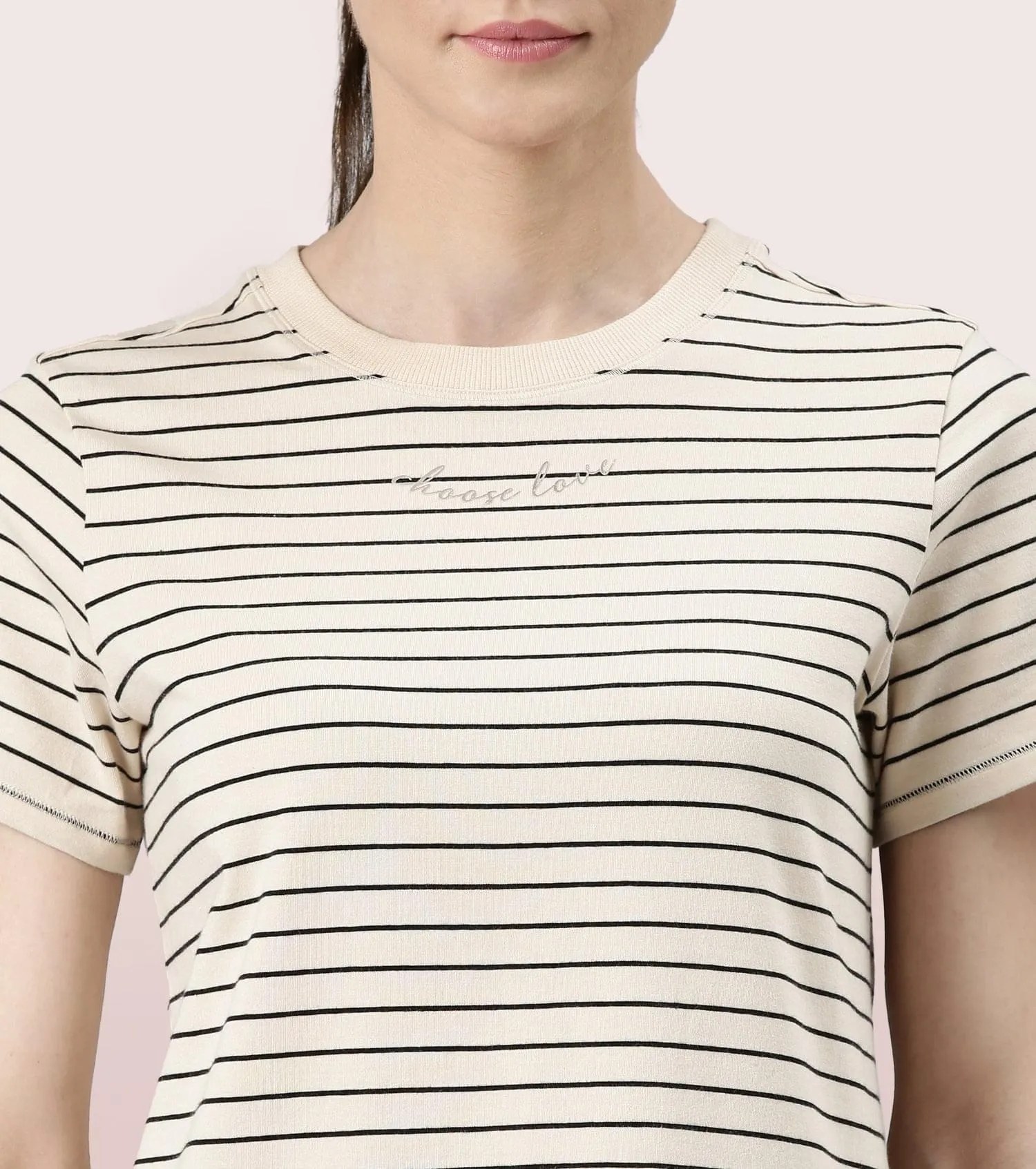 Active Cotton Tee -Stripes | Yarn Dyed Stripe Short Sleeve Anti-Odour Cotton Tee With Graphic