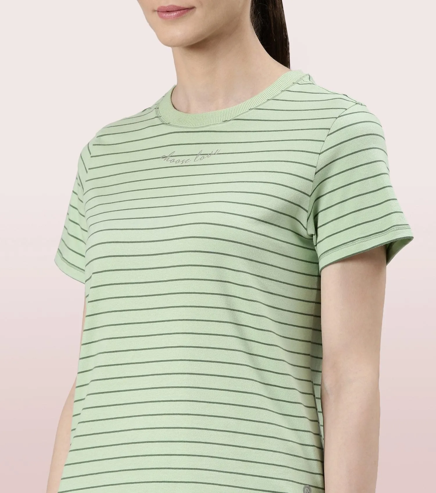 Active Cotton Tee -Stripes | Yarn Dyed Stripe Short Sleeve Anti-Odour Cotton Tee With Graphic