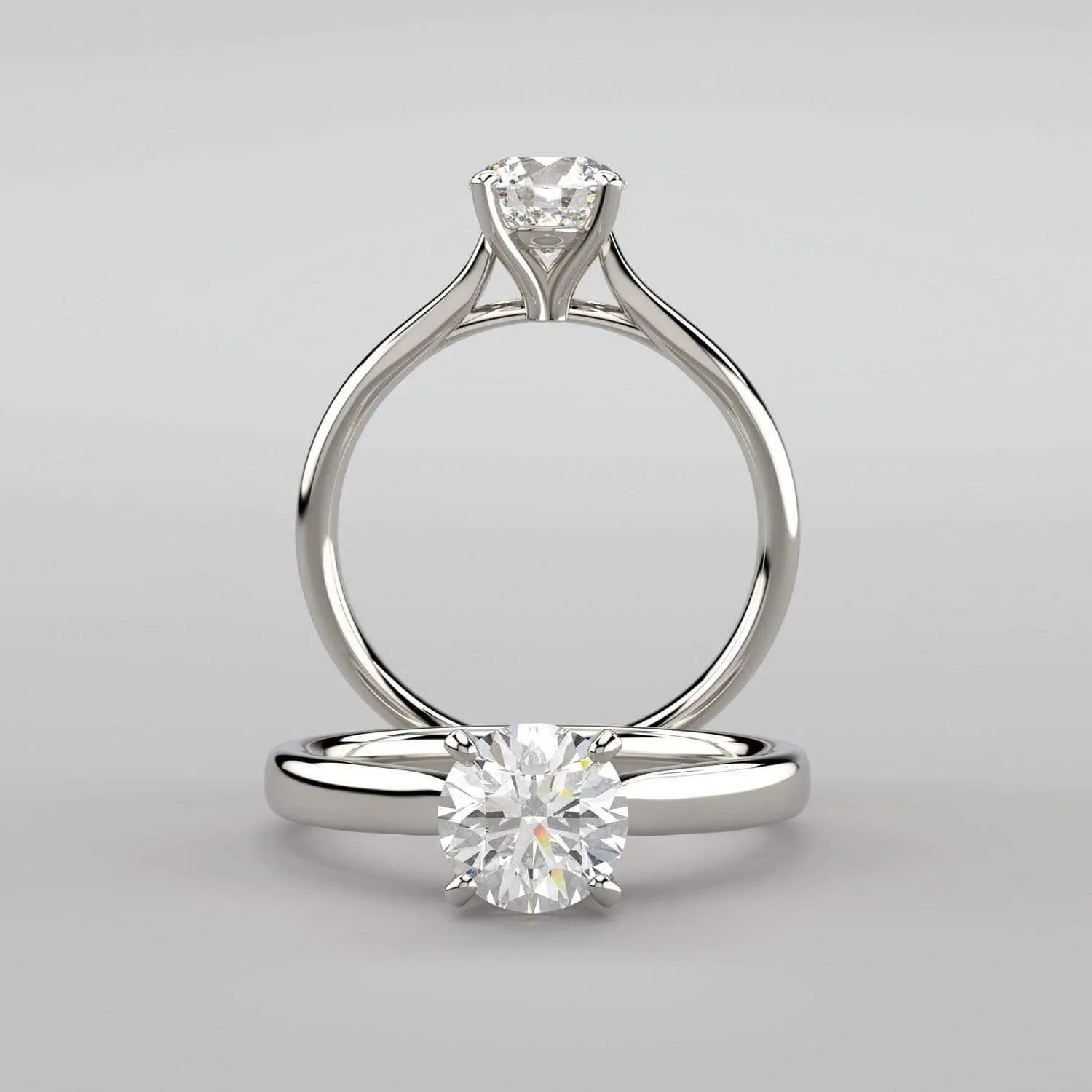 Amelia Prong Set Cathedral Solitaire Engagement Ring - Setting only