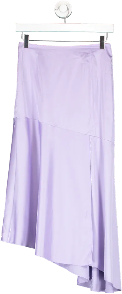 & Other Stories Purple Satin Waterfall Midi Skirt UK 6