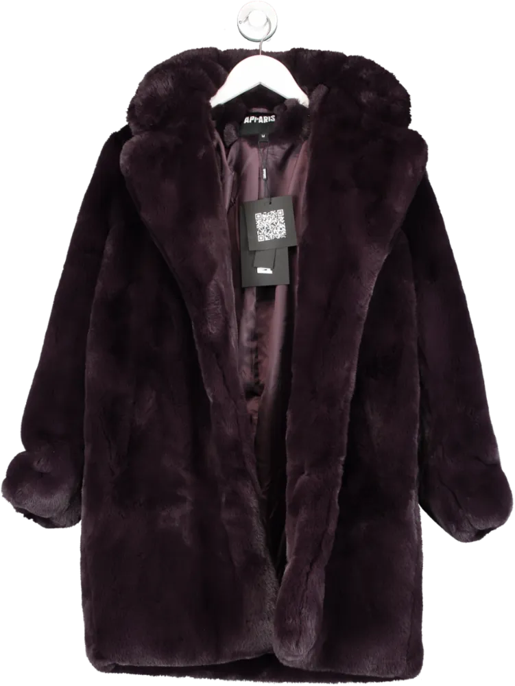 Apparis Purple Faux Fur Coat UK M