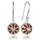 Arabesque Flower Cut Out Earring Drops (Carnelian)