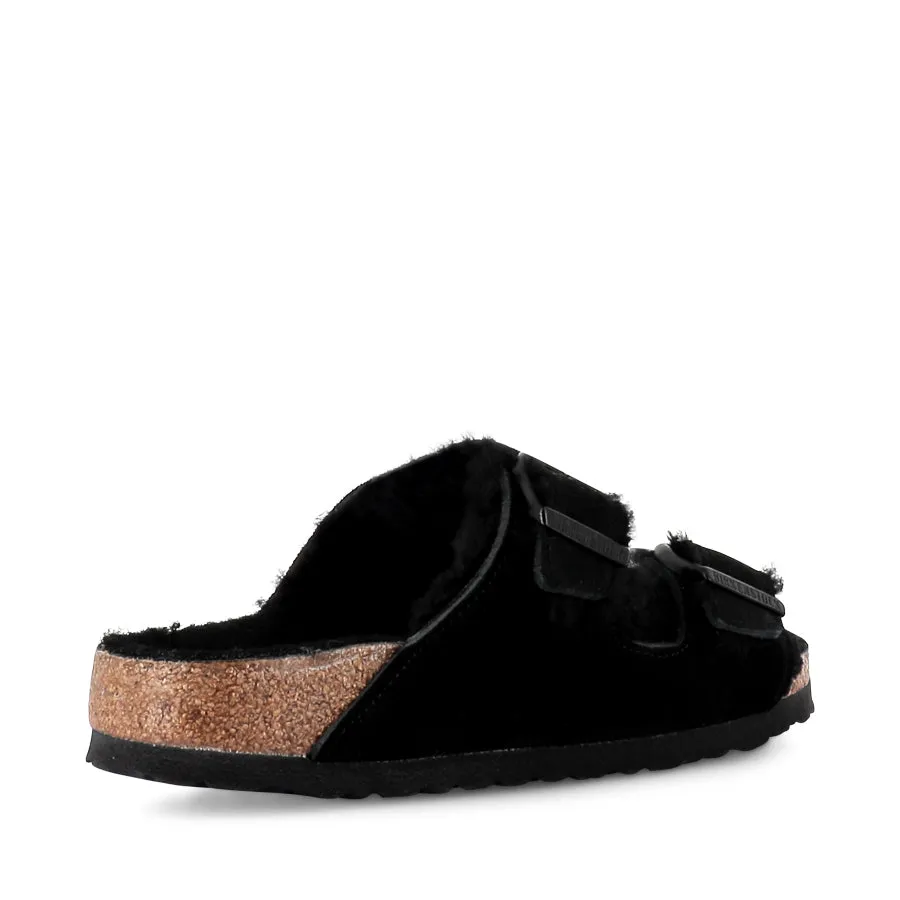 ARIZONA SHEARLING NARROW  - BLACK SUEDE