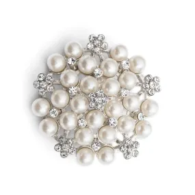 Audrey Hepburn Style Brooch: Pearl and Diamante Brooch