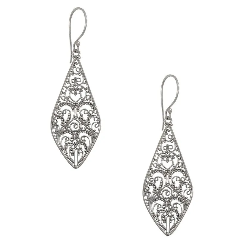 Balinese Filigree Silver Earrings