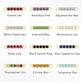 Bar 11.5mm Natural Gemstone 14k Gold Connectors for Permanent Jewelry