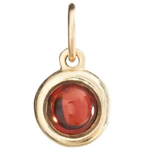 Birthstone Cabochon Charm With Garnet