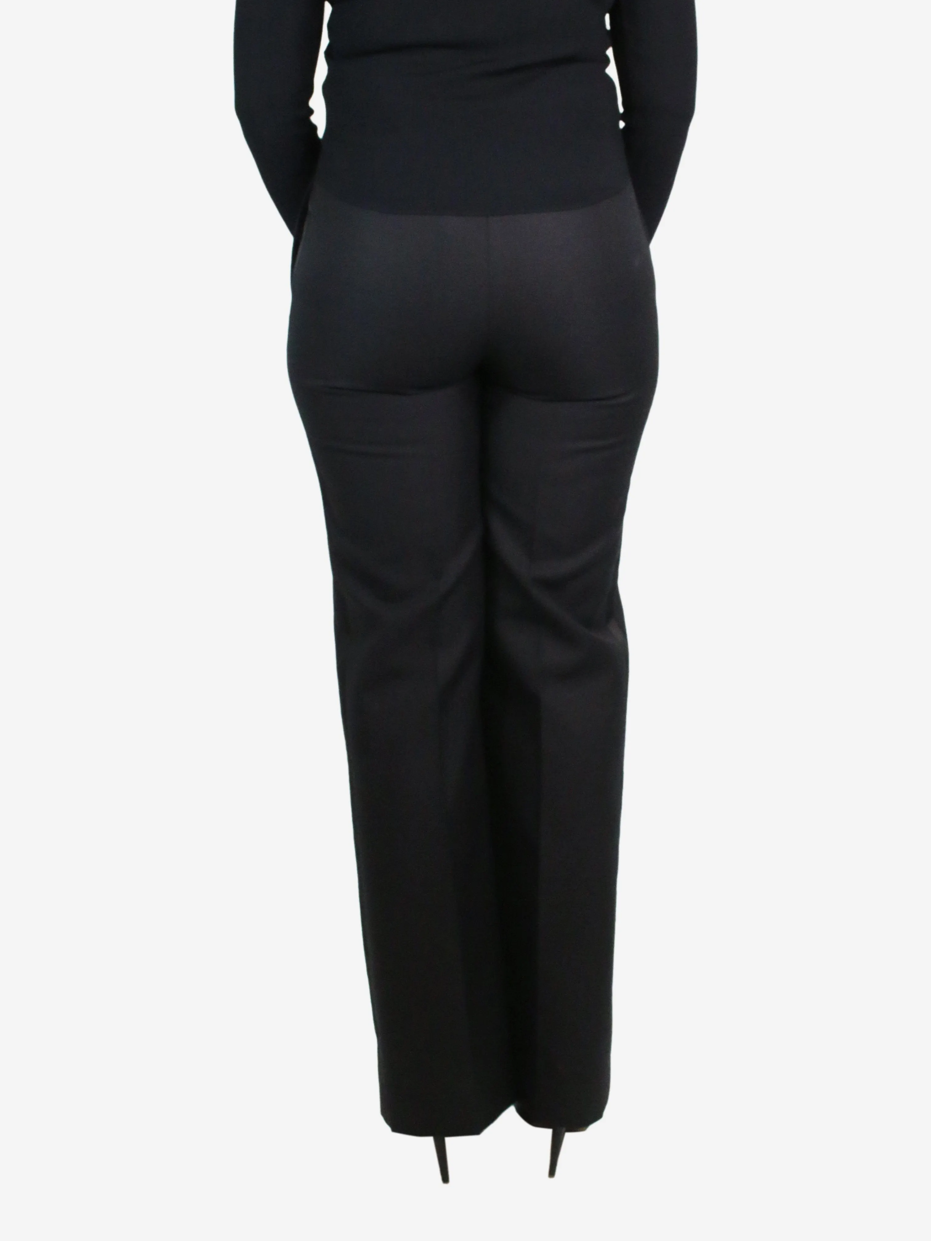 Black straight-leg trousers - size UK 12