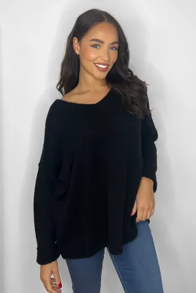 Black V-Neck Relaxed Fit Pullover