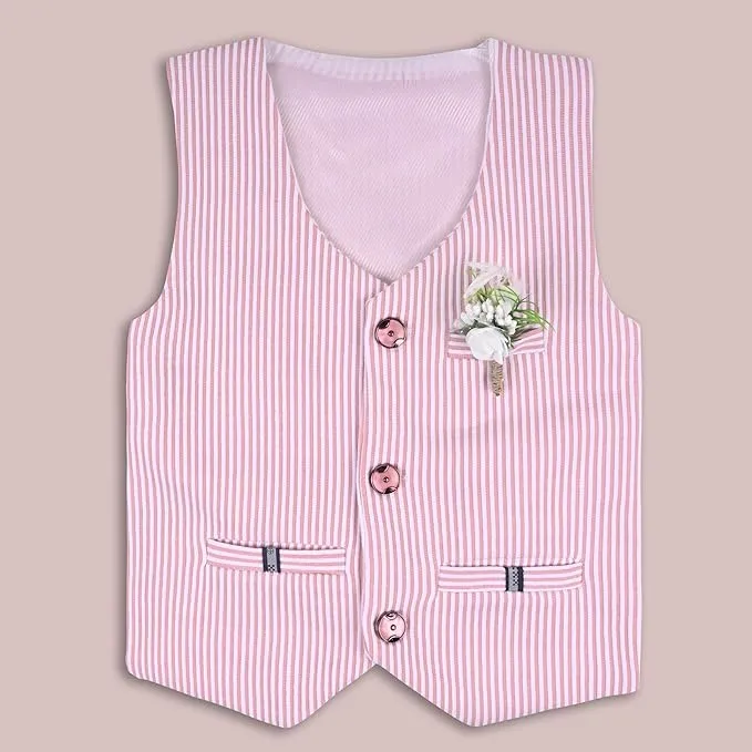 Boys 3 piece strip clothing set with bow tie