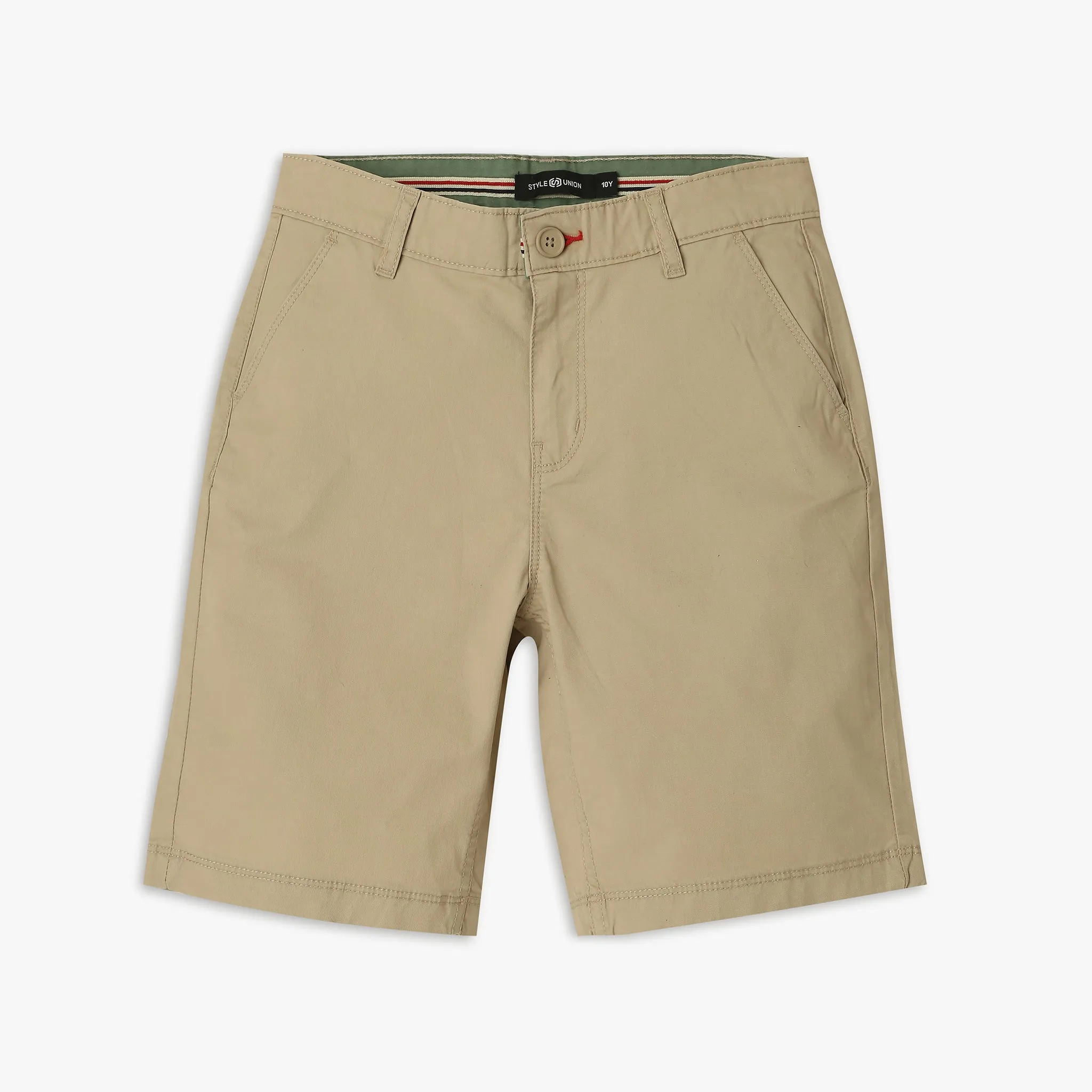 Boy's Regular Fit Solid Mid Rise Shorts