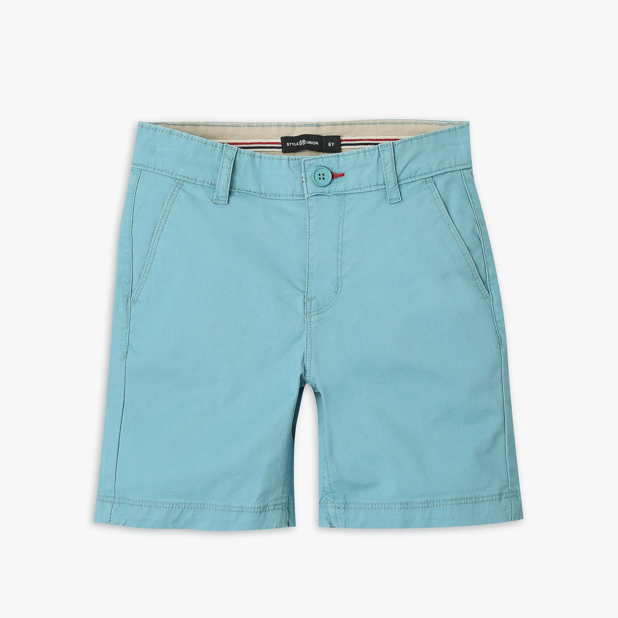 Boy's Regular Fit Solid Mid Rise Shorts