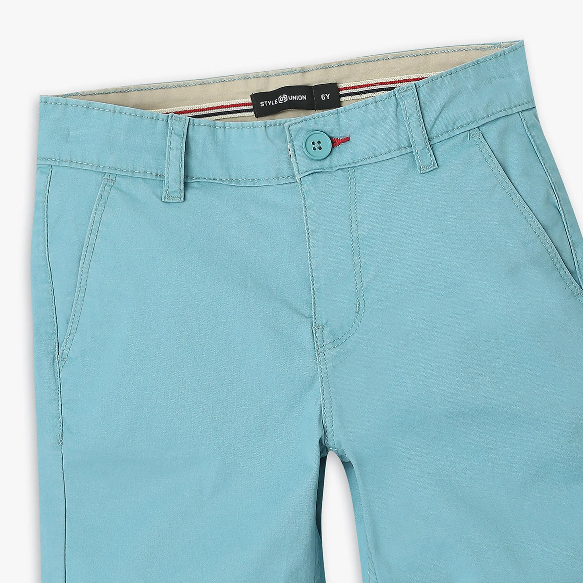 Boy's Regular Fit Solid Mid Rise Shorts