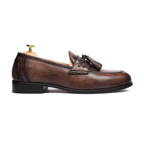 Brandon - Men's Brown Patina Calf Leather Loafer