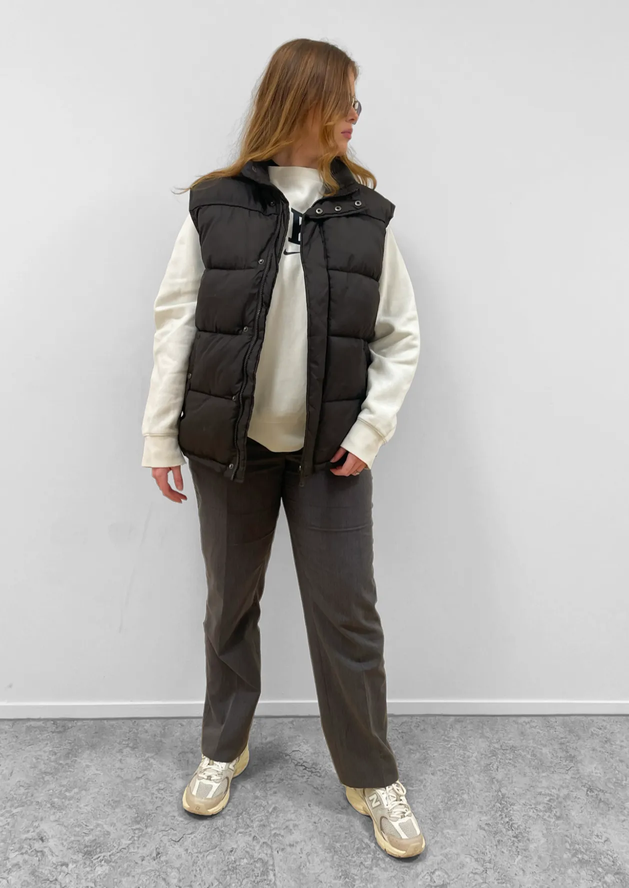 Brown Puffer Vest L