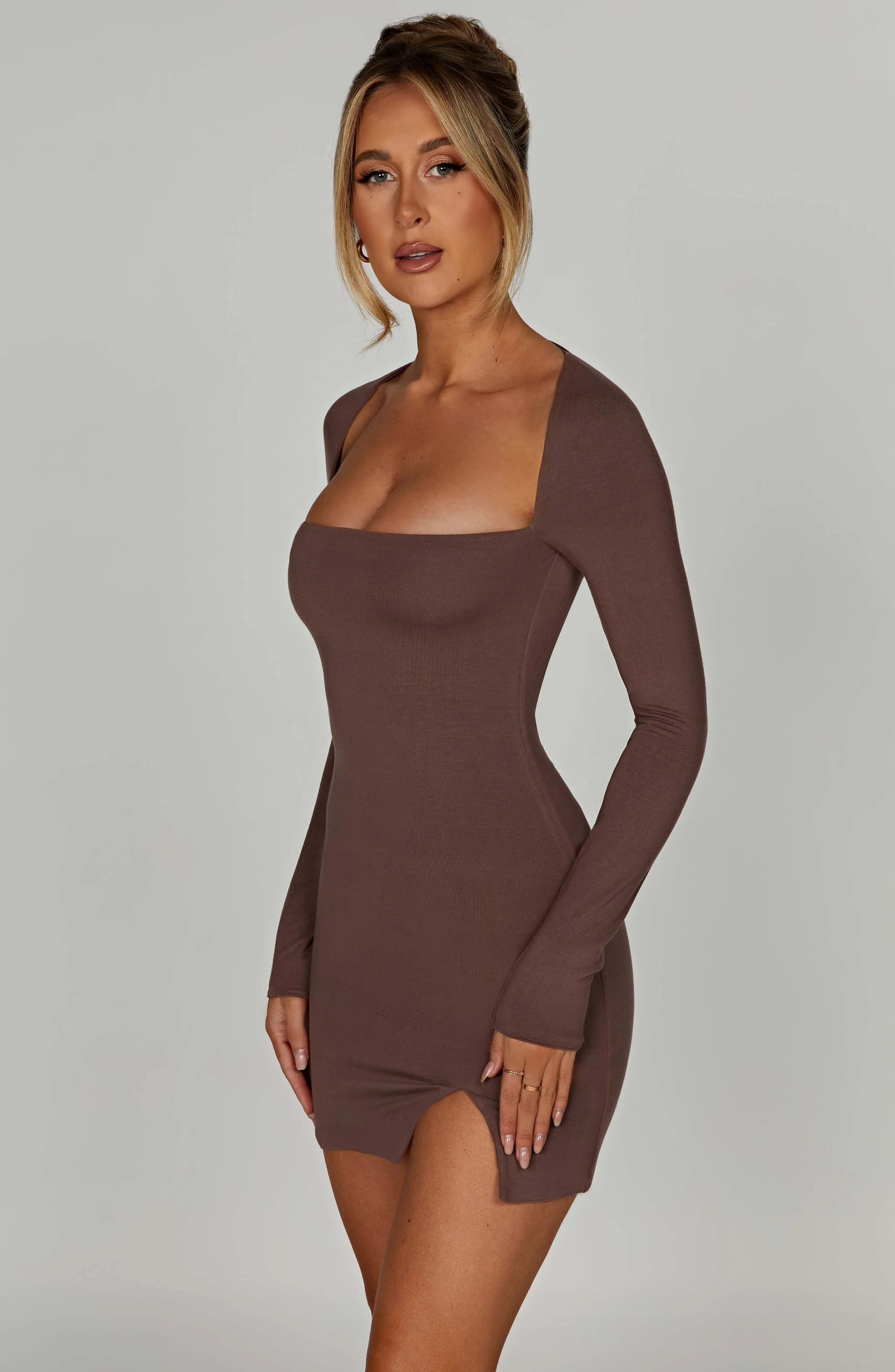 Brylee Mini Dress - Chocolate