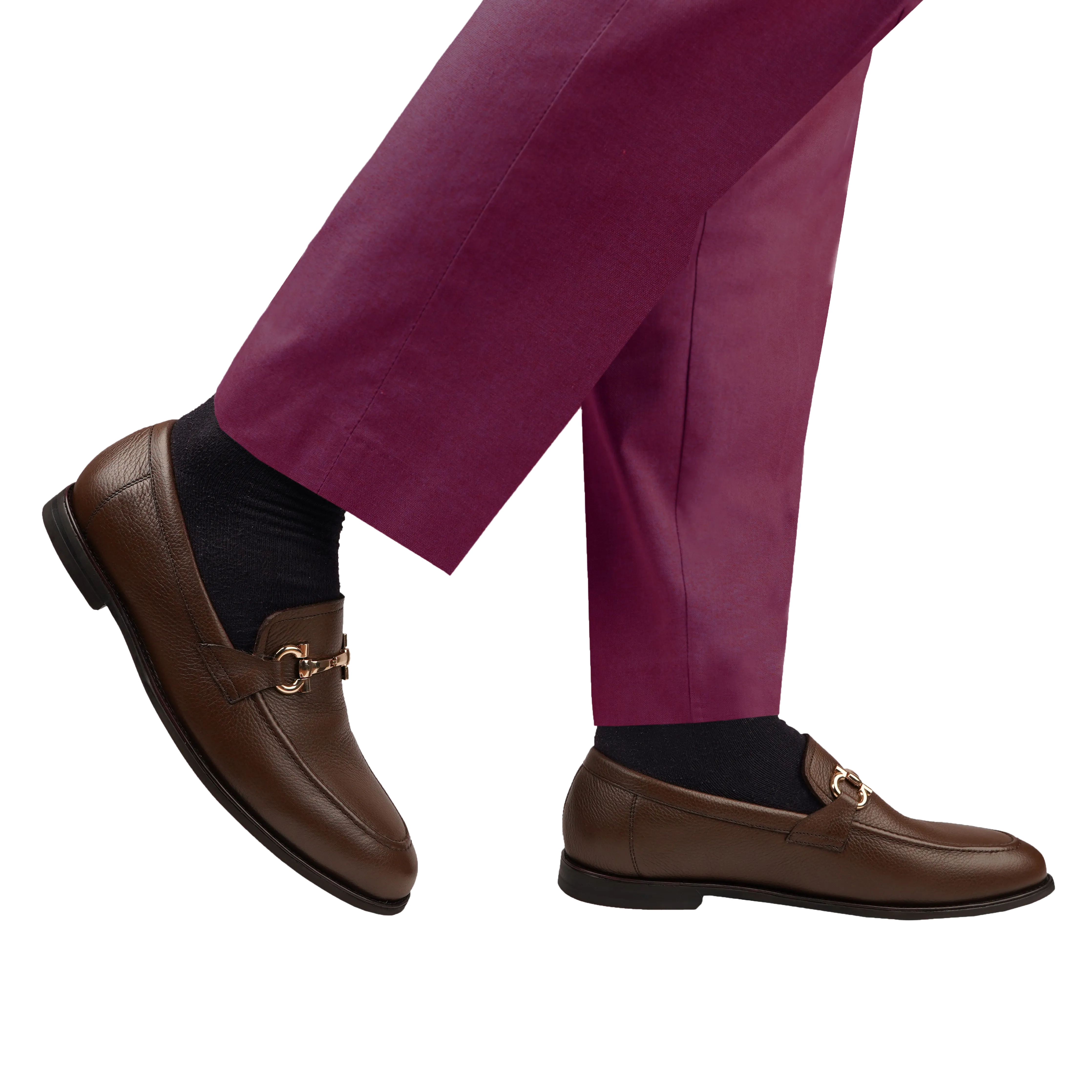 Bucharest - Men's Brown Pebble Grain Loafer