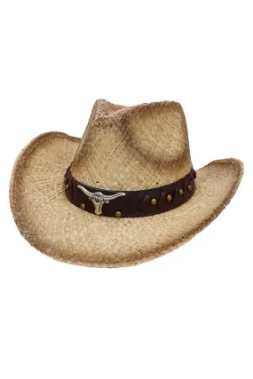 Bull Cowboy Straw Hat- Tan