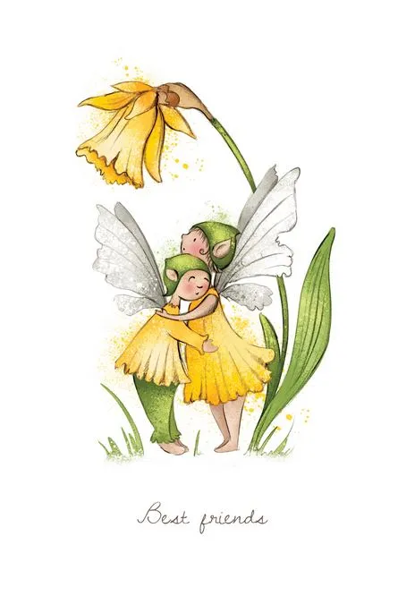 Burren Flower Fairies Best Friends Card