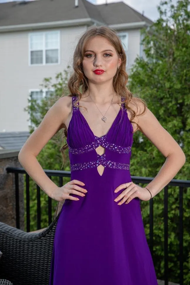 Buy Purple Party Wear Prom Gown | Clearance sale