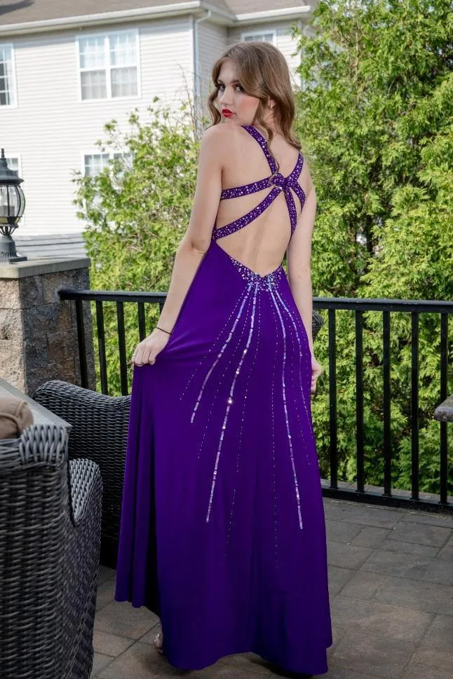 Buy Purple Party Wear Prom Gown | Clearance sale