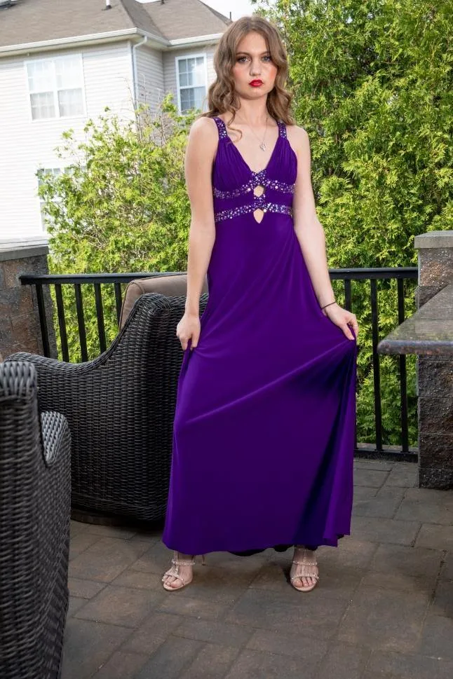 Buy Purple Party Wear Prom Gown | Clearance sale