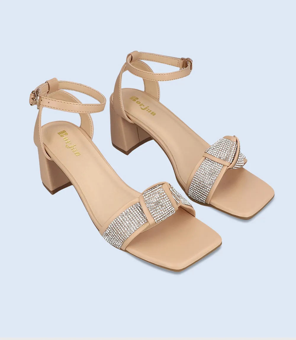 BW7337-BEIGE-Women Formal Sandal Heels