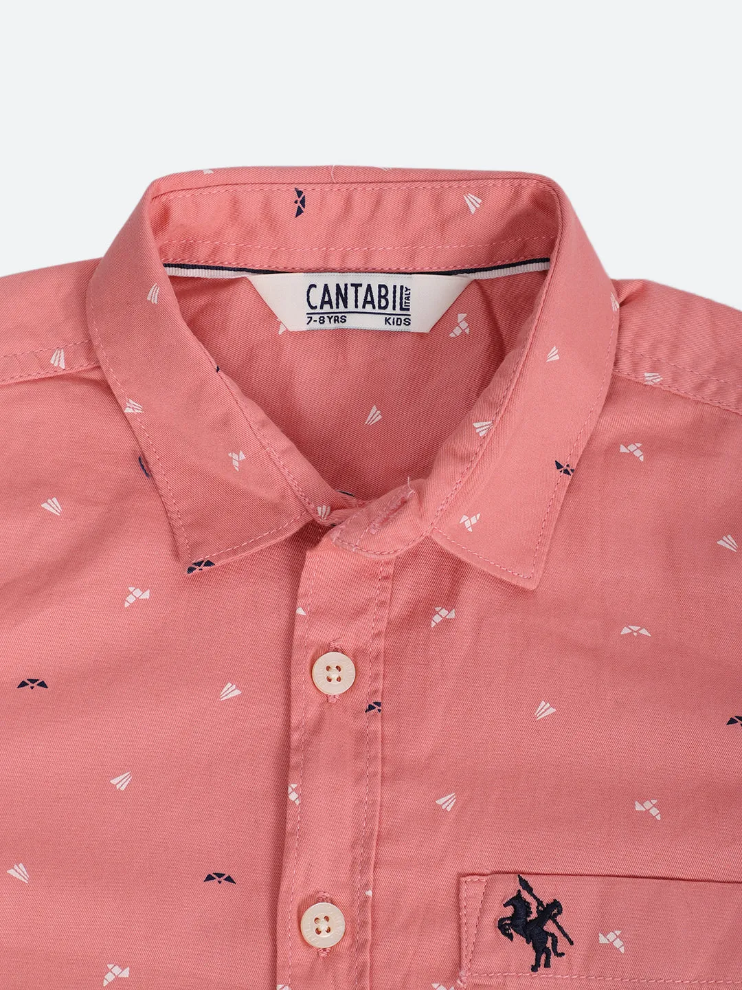 Cantabil Boy's Pink Full Sleeves Shirt